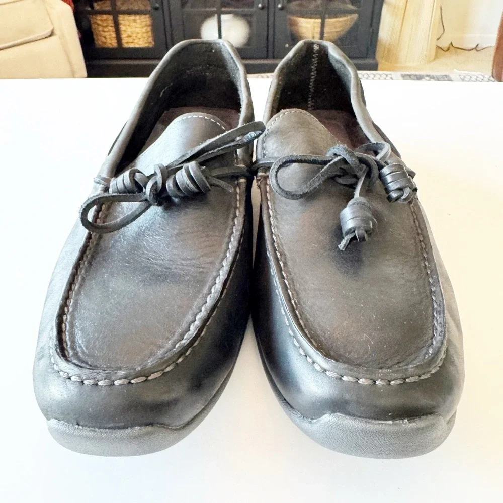 Rockport Men's Black Drivesports Lite One Eye Leather Loafer Size 10 Adiprene